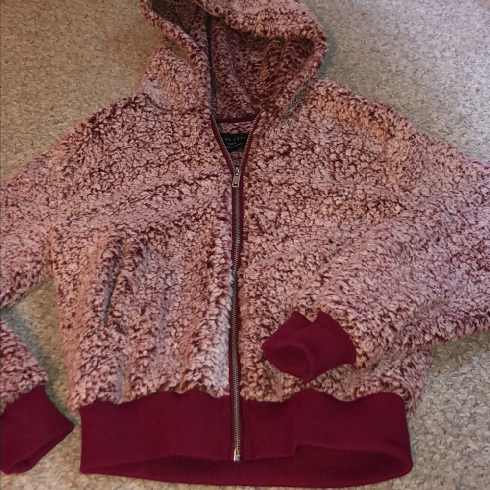 Love Tree Fuzzy Cropped Hoodie